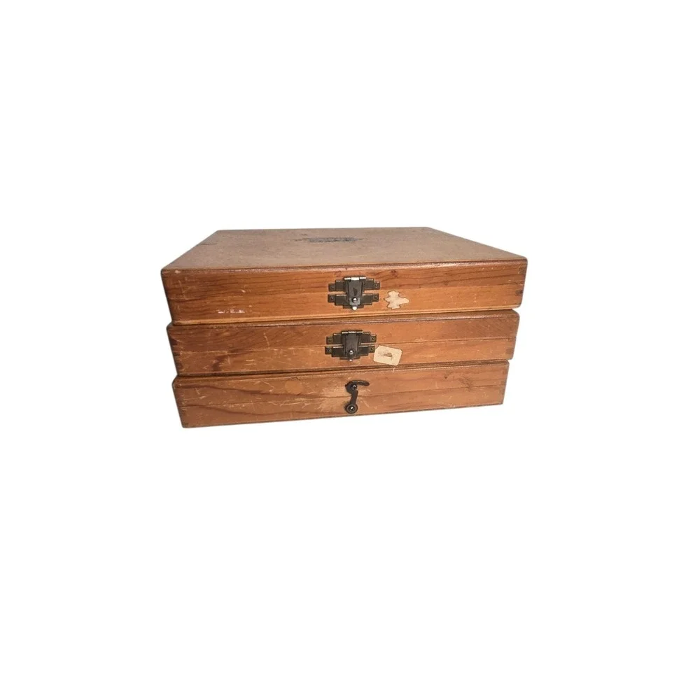 Vintage 70s Fuller Findings No. 111 Jewelry Supply Wooden Storag Boxes Lot of 3